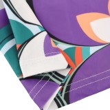 Plus Size Women's Printed Slim Waist Chic V-Neck Slit Belted Shirt Dress