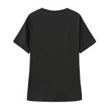 Women's Solid Color Letter Printed T-Shirt