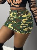 Women's Summer Trendy Camouflage Pocket Skirt