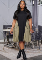 Summer Plus Size Women's Patchwork Loose Maxi Dress Summer Plus Size Women's Patchwork Loose Maxi Dress