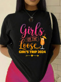 Women's Solid Color Letter Printed T-Shirt