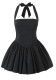 Summer Women Fashion Solid Color Slim Waist Halter Neck A-line Dress