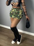 Women's Summer Trendy Camouflage Pocket Skirt