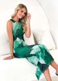 Women's Spring Summer Chic Sexy Printed Sleeveless Slim Waist Slim Long Dress