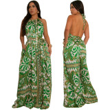 Fashion Women's Summer Holiday Style Sexy Low Back Jumpsuit