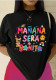 Women's Solid Color Letter Printed T-Shirt