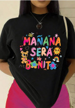 Women's Solid Color Letter Printed T-Shirt Women's Solid Color Letter Printed T-Shirt