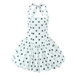 Summer Women Fashion Solid Color Slim Waist Halter Neck A-line Dress