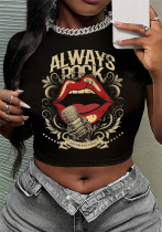 Street Printed Short Sleeve T-Shirt Top