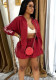 Women Spring Summer Turndown Collar Coat and Skirt Two-Piece Set