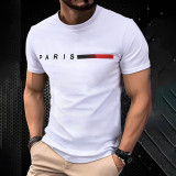 Men's Summer Letter Print Short Sleeve Casual Round Neck T-Shirt