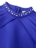 Spring Summer Cutout-Shoulder Half High-Neck Elegant Bodycon Dress