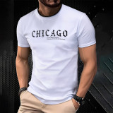Summer Letter Print Trendy Men's Short Sleeve Casual Round Neck T-Shirt