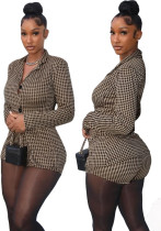 Women Spring Summer Professional Long Sleeve Blazer Jacket and Shorts Two-piece Set