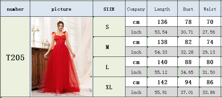 Red Strap sequin Mesh Formal Party Long Evening Dress