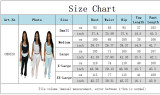 Women Spring Summer Ribbed Patchwork Color Block Tank Top Bell Bottom Pants Casual Two-Piece Set