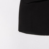 Off-Shoulder Strap Top High-Waist Pleated Skirt Two Piece Set