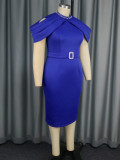 Spring Summer Cutout-Shoulder Half High-Neck Elegant Bodycon Dress