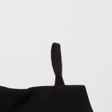 Off-Shoulder Strap Top High-Waist Pleated Skirt Two Piece Set