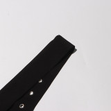 Off-Shoulder Strap Top High-Waist Pleated Skirt Two Piece Set