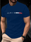 Men's Summer Letter Print Short Sleeve Casual Round Neck T-Shirt