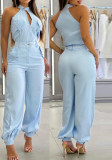 Women Summer Sleeveless Top and Cargo Pants Two-Piece Set