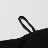 Off-Shoulder Strap Top High-Waist Pleated Skirt Two Piece Set