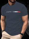 Men's Summer Letter Print Short Sleeve Casual Round Neck T-Shirt
