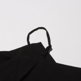 Off-Shoulder Strap Top High-Waist Pleated Skirt Two Piece Set