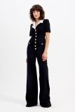 Elegant Career Women Short Sleeve Two Piece Pants Set Office Wear
