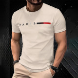 Men's Summer Letter Print Short Sleeve Casual Round Neck T-Shirt