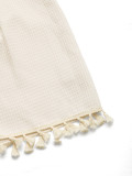 Summer Texture Waffle Strap Fringed Knotted Jumpsuit