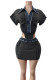 Spring Denim Short-Sleeved Bodysuit High-Stretch Skirt two piece set