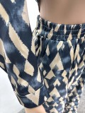 Spring Autumn African Print Long-Sleeved Shirt Trousers Two-Piece Set