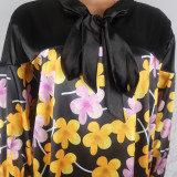 Spring African Plus-Size Dress Print Robe