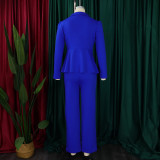 Women Elegant Ruffle Top Wide Leg Pants Two-Piece Set