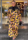 Spring African Plus-Size Dress Print Robe