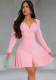 Summer Elegant Deep V Long-Sleeve Ruffled Short Dress