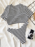 Summer Black White Contrast Two-Piece Sexy Bikini Swimsuit