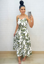 Summer Casual Print Strap Dress for Women