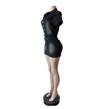 Spring Short-Sleeved Slim Stretch Fashion Denim Dress