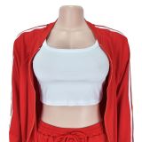 Summer Ribbon Jacket Short Skirt Solid Color two piece set