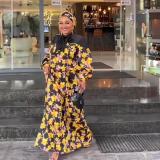 Spring African Plus-Size Dress Print Robe
