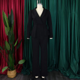 Women Elegant Ruffle Top Wide Leg Pants Two-Piece Set
