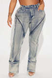 Women Spring Sexy Stretch Washed Zipper Denim Pants