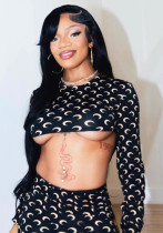 Women Sexy Long Sleeve Crop Top and Skirt Two-Piece Set Women Sexy Long Sleeve Crop Top and Skirt Two-Piece Set