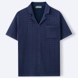 Men's Summer Short Sleeve Turndown Collar Knitting Polo Shirt Casual Top