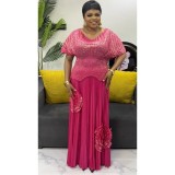 Women Bat Sleeves Pleated Top and Pleated Skirt Two-piece Set