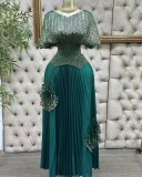 Women Bat Sleeves Pleated Top and Pleated Skirt Two-piece Set