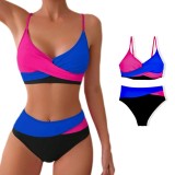 Women's Two Pieces Swimwear Patchwork Colorblock Bikini